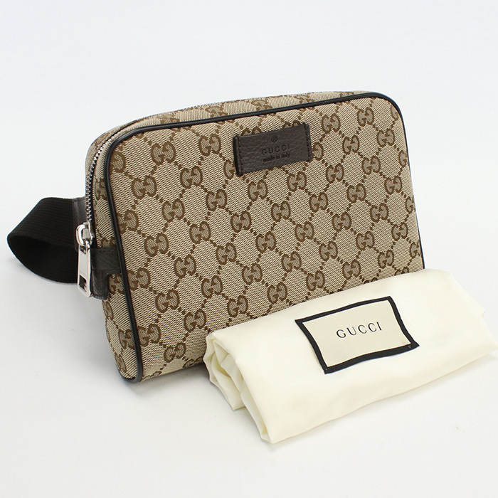 中古良品グッチGUCCI GGキャンバス ベルトバッグ ブランド ボディバッグ 449174 ベージュ系 ランク：A us-2