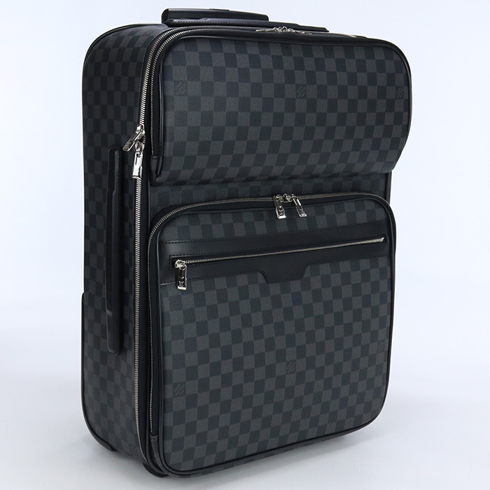 中古ルイヴィトンLOUIS VUITTON グラフィット ペガス55 ダミエ・グラフィット キャリーケース N23300 ブラック ランク：AB us-2