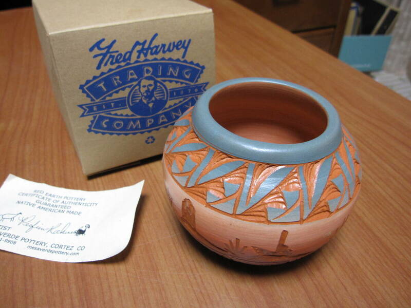 Red Earth Pottery Mesa Verde Pottery, Cortez,Co. レッドアース 陶器 【中古品】