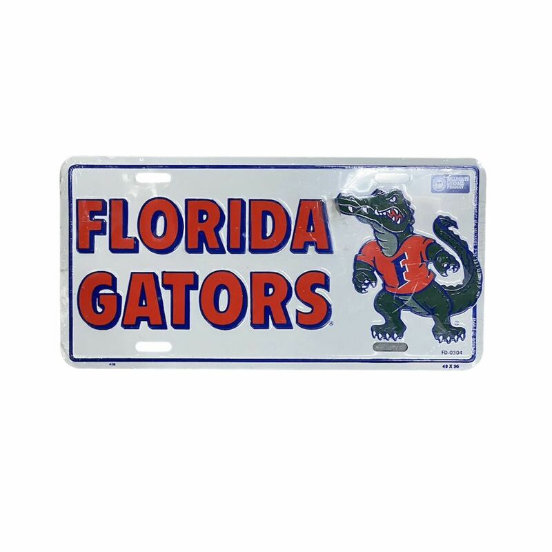 90s deadstock FLORIDA GATORS フロリダ大学　ゲーターズ　プレート　ブリキ　カレッジ　インテリア　アメリカ雑貨