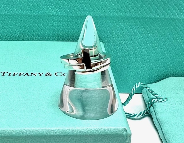 1* レア！ 美品！ made in ITALY Tiffany & Co. ティファニー T スクエア ラッピング AG 925 リング 15mm ７号 47 指輪 シルバ sv silver