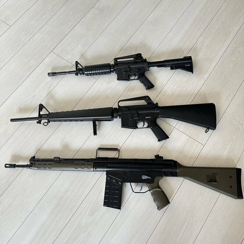 【A0339】東京マルイ H&K G3FS /AR-15 M16A1/ASCK M4A1？電動 ガス エアガン？重い 計3丁 専門知識がないため動作未確認ジャンク品扱い