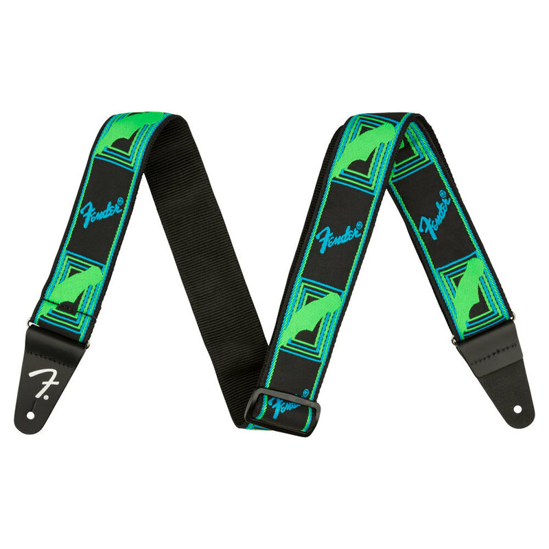 フェンダー Fender Neon Monogrammed Strap Green/Blue ギターストラップ