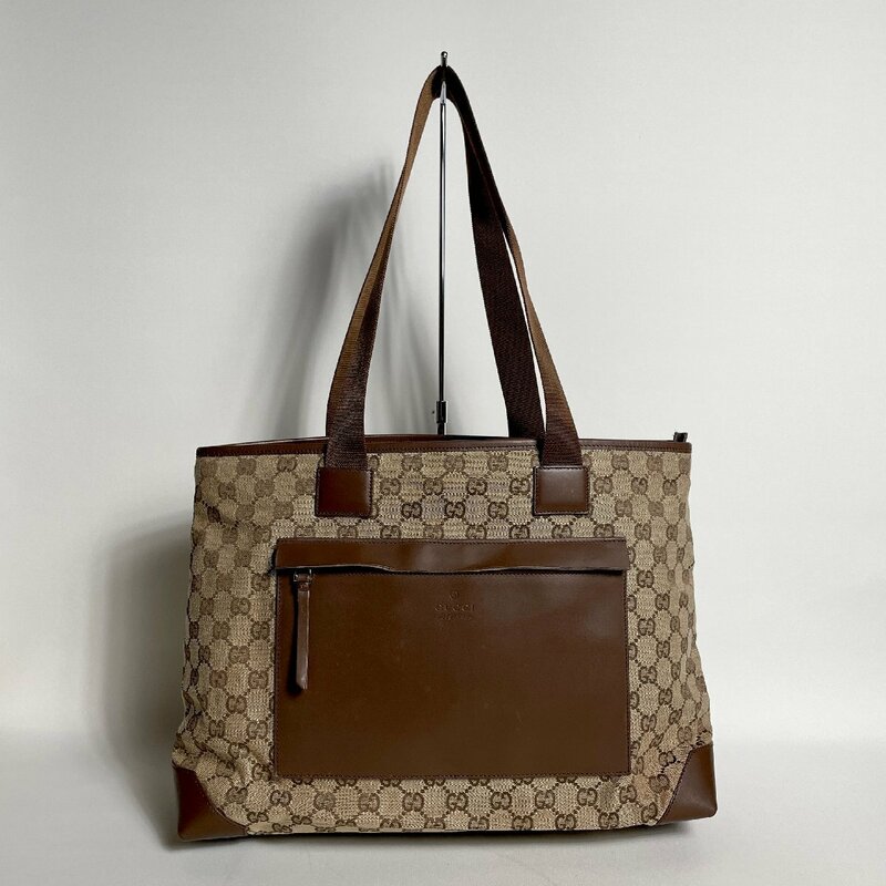 2404-72-2｜GUCCI グッチ GGキャンバス トートバッグ キャンバス レザー ブラウン