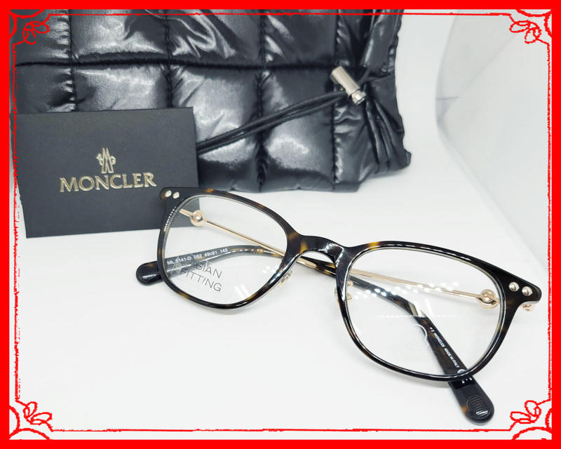 MONCLER モンクレール 正規品 眼鏡フレーム ML5141D-052 TORTOISE ブラウン ×ゴールド ダウンケース付 ウェリントン アジアンフィット