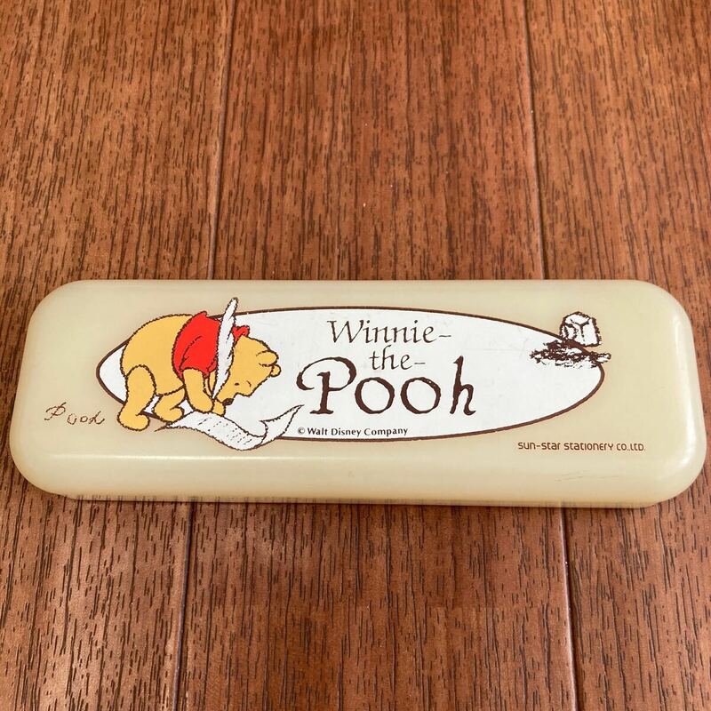 サンスター文具　ディズニー　くまのプーさん　プラスチックペンケース　筆箱　Winnie the Pooh 昭和レトロ