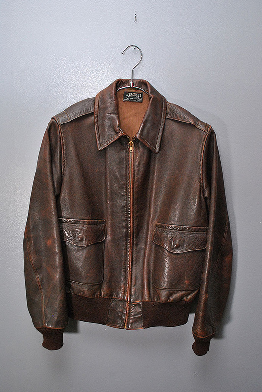 40's〜50's HERACLES A-2 Leather Jacket ヴィンテージ/ヘラクレス/レザージャケット/ホースハイド/ホースレザー/A-2/ブラウン