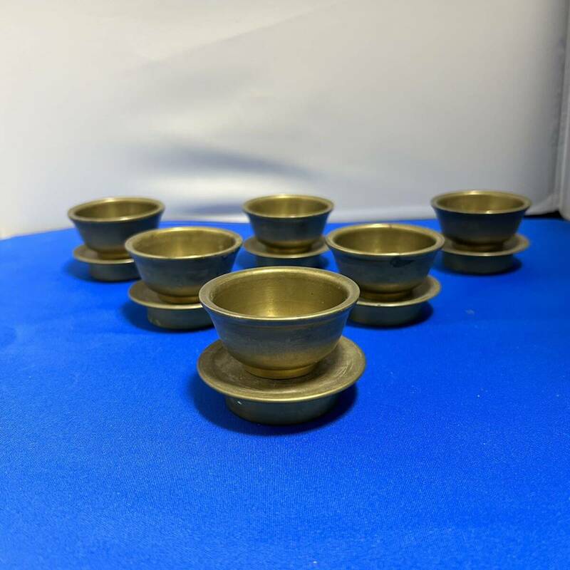 仏具 法具 古い 六器 真鍮 コレクション お寺使用品 密教 仏教美術 真鍮 仏器 長期保管品 年代物