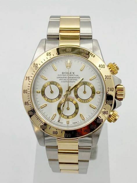 美品 ROLEX ロレックス 16523 デイトナ YG×SS ゴールド文字盤 自動巻 腕時計 メンズ W番 正規真贋品