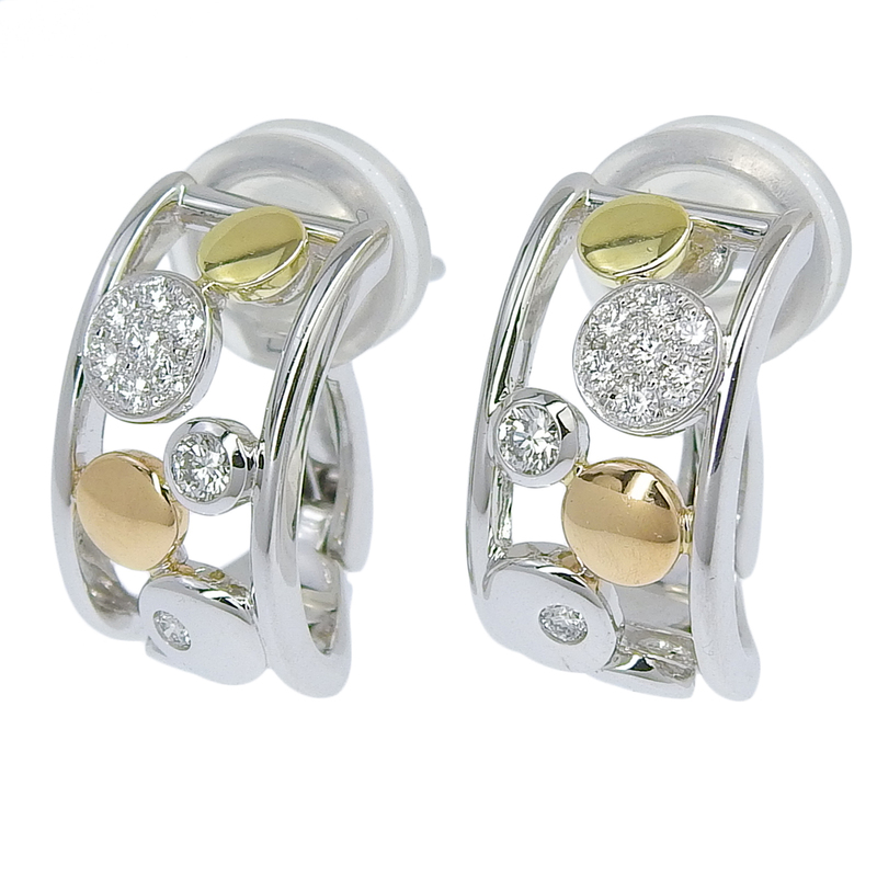 タサキ TASAKI K18WG ダイヤモンド 0.12ct 0.12ct ピアス フープピアス レディース 4206