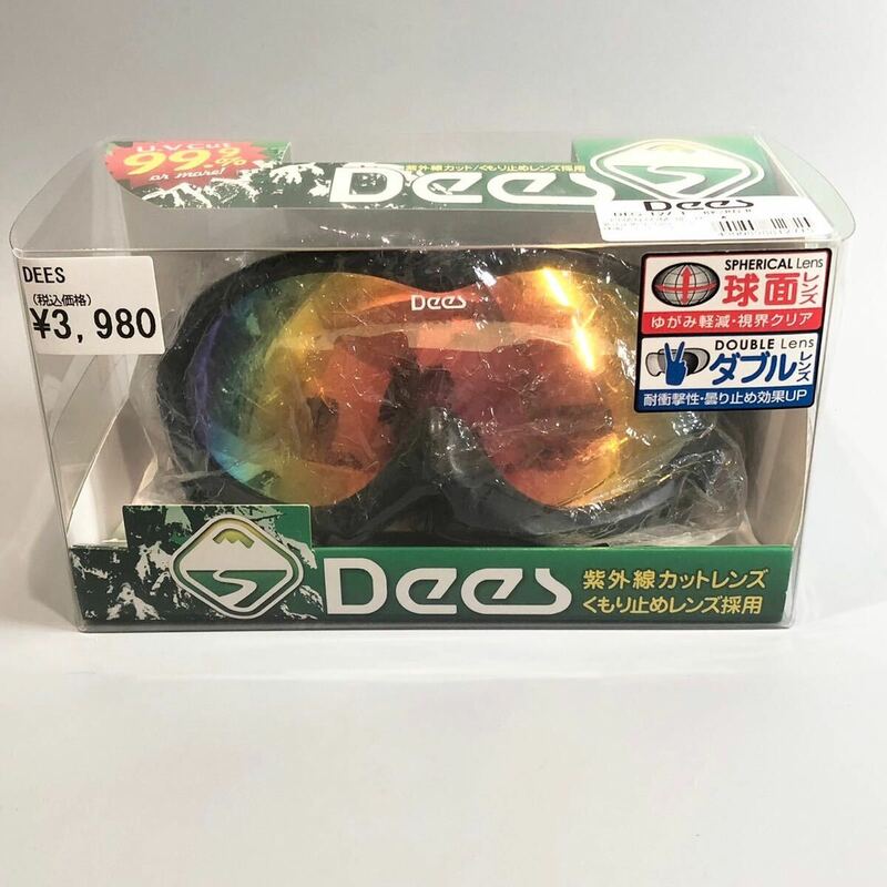 1円〜 極美品 DEES スノーゴーグル ゴーグル UVカット 曇り止め スキー スノーボード DEG-127-1 