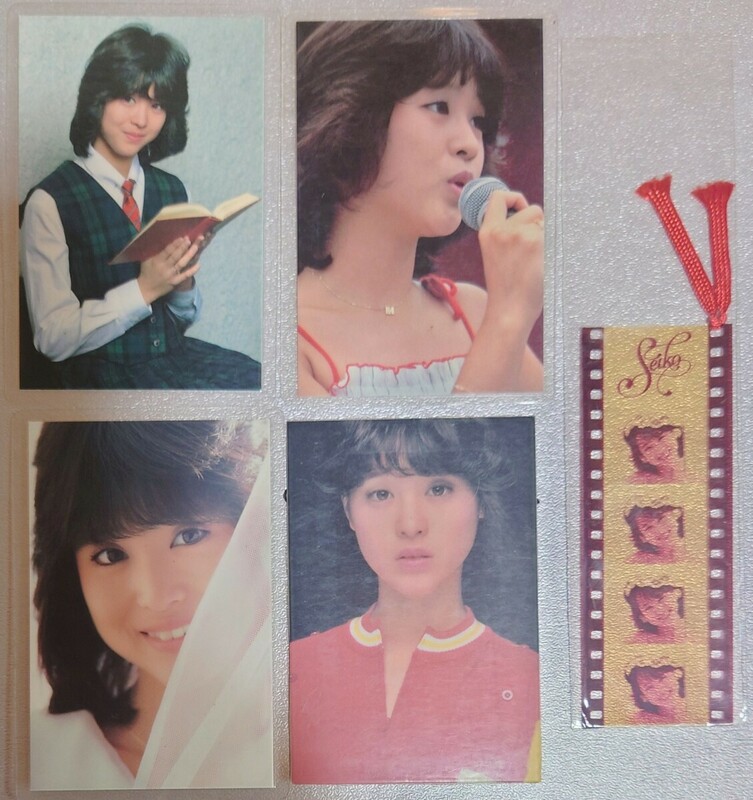 昭和　当時物　松田聖子　ラミネートカード　4枚　激レア　フイルムしおり　セット　80年代