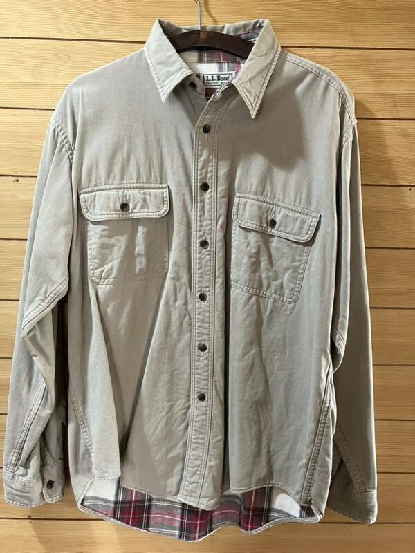 USED 80's〜90's L.L. BEAN OUTDOOR SHIRT MADE IN USA 中古 LLビーン アウトドア シャツ SIZE M/Lくらい アメリカ製 送料無料