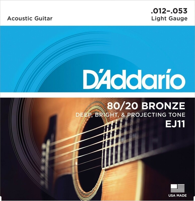 D'Addario ダダリオ アコースティックギター弦 80/20ブロンズ Light .012-.053 EJ11 【国内正規品】