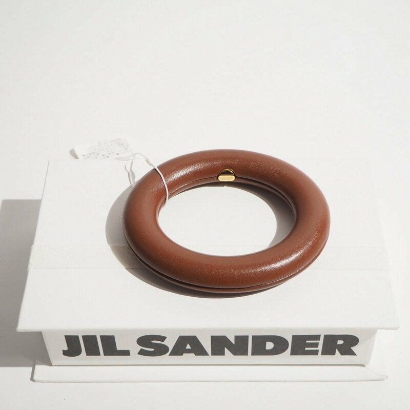 M8826P　●JIL SANDER ジルサンダー●　新品 レザーブレスレット ブラウン / レディース バングル rb