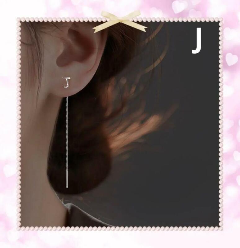 【J】イニシャルミニピアス　片耳用　K18 コーティング　ユニセックス