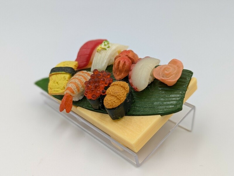 リーメント　江戸前寿司　極上寿司　ミニチュア　フィギュア　食品サンプル　まぐろ　イカ　海老　いくら　うに