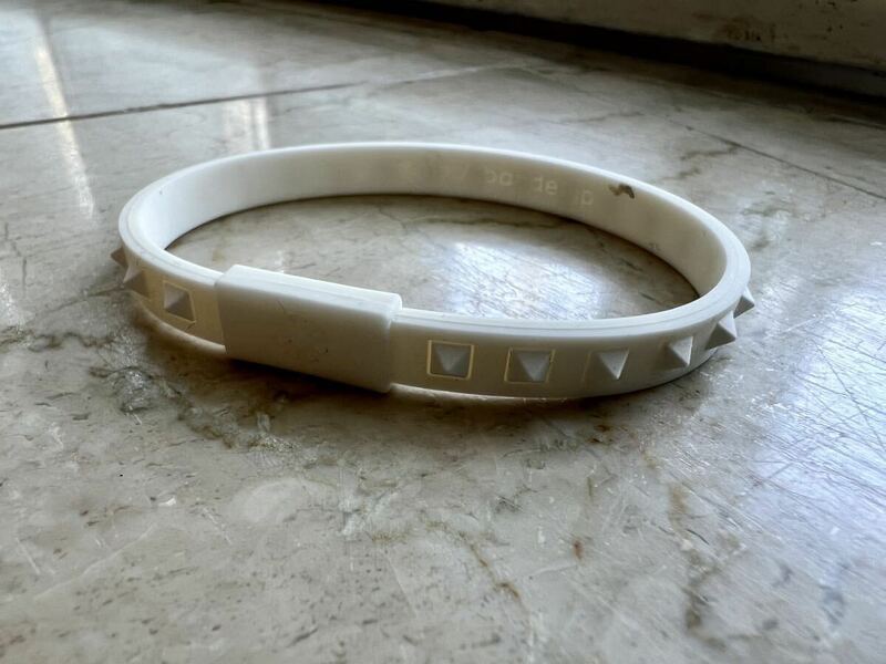 バンデル ブレスレット★スタッズ Studs Line Bracelet White×White Sサイズ USED♪ｃ