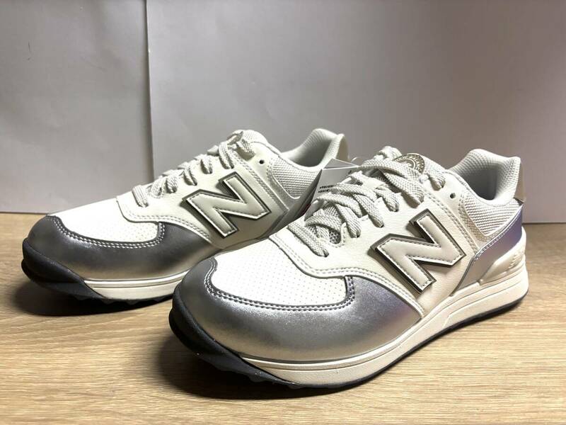 未使用 24cm 2E ニューバランスゴルフシューズ WGS574S3 ホワイト/シルバー new balance