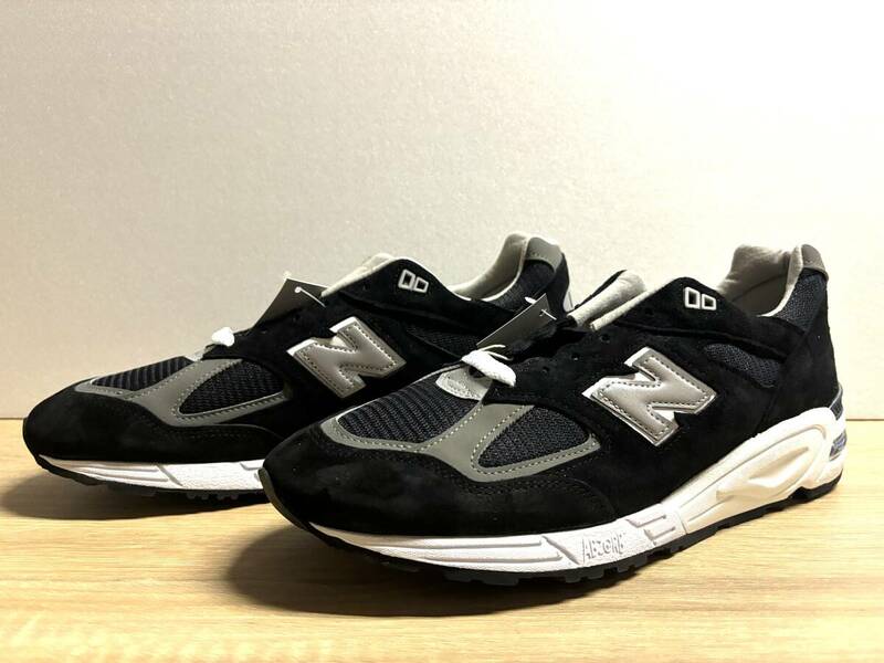 未使用 米国製 30cm D ニューバランス M990BL2 ブラック new balance