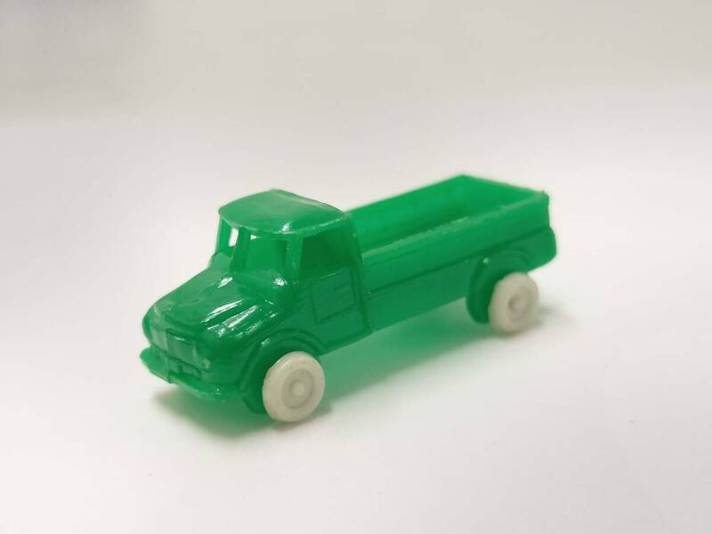 グリコ　おまけ　プラスチック　車　ボンネットトラック　緑　昭和レトロ　当時物　1960-70年代 ？ 現状品