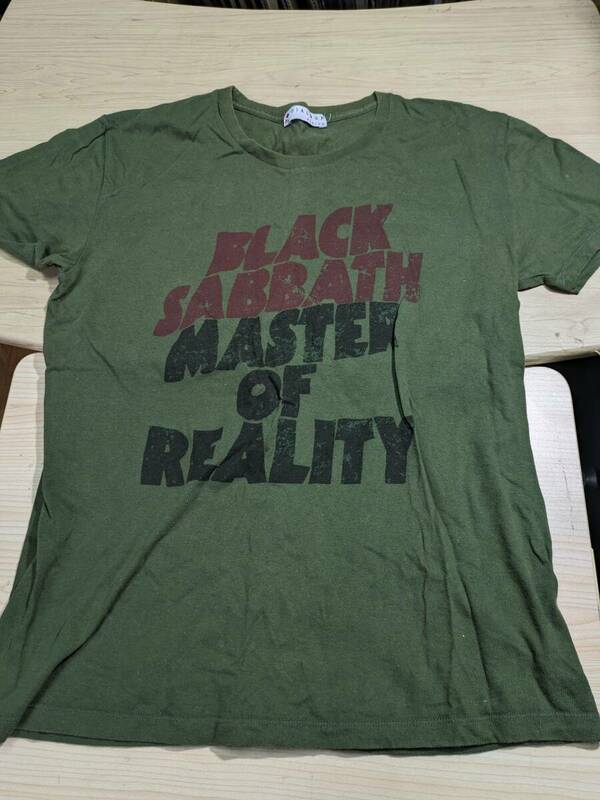 【服飾】 ビンテージ 古着 Tシャツ バンド BLACK SABBATH MASTER OF REALITY 緑 M