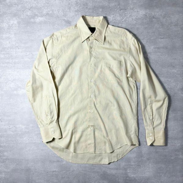 L0053 TAKEO KIKUCHI タケオキクチ メンズ 長袖 Yシャツ カッター カジュアル トップス コットン100 ベージュ クリーム系 2