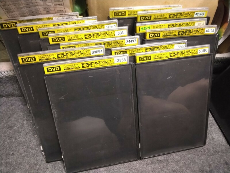 DVD　トールケース　CD　ディスク　収納　展示　ツタヤ　ゲオ　業務用　パッケージ　プラスチック製　ケース　13　枚　セット　13個