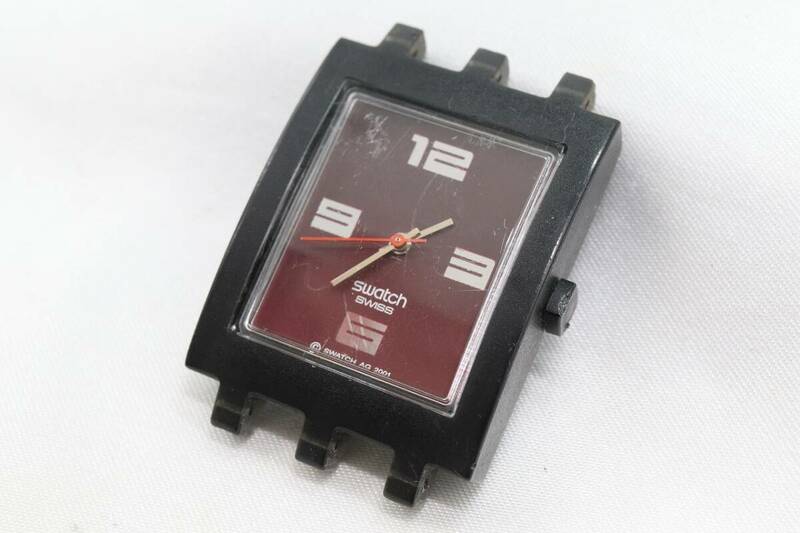 【W138-15】動作品 電池交換済 Swatch スウォッチ SWISS AG2001 腕時計 フェイスのみ メンズ【送料全国一律185円】