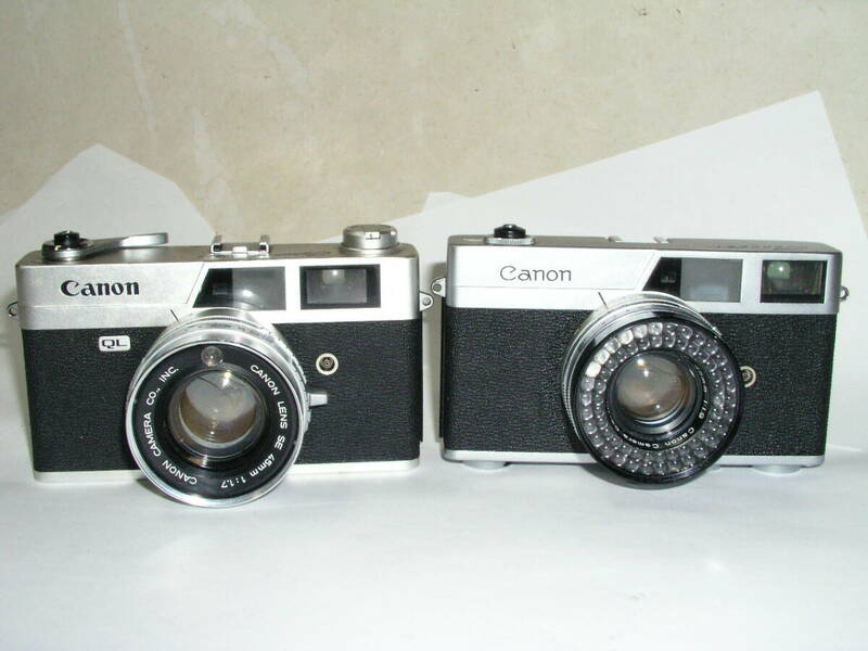 6078●● Canon　Canonet + Canonet QL17、60年前のキャノネット x2台で、どちらもシャッター切れます ●4905