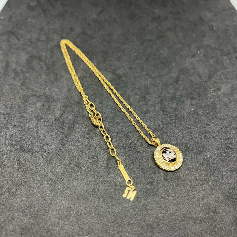 ＊【美品】NINA RICCI ニナリッチ ストーン付 ネックレス ゴールド 金メッキ アクセサリー