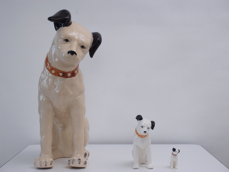 ビクター犬 ニッパー 高さ41cm！特大 陶器製 置物 Victor Nipper 昭和レトロ アンティーク インテリア ノベルティ