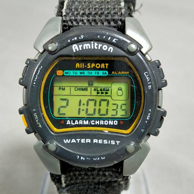 564/12　GJ60477　ARMITRON　ALL-SPORT　M175　40/6623　デジタル　ブラック　稼働　腕時計　