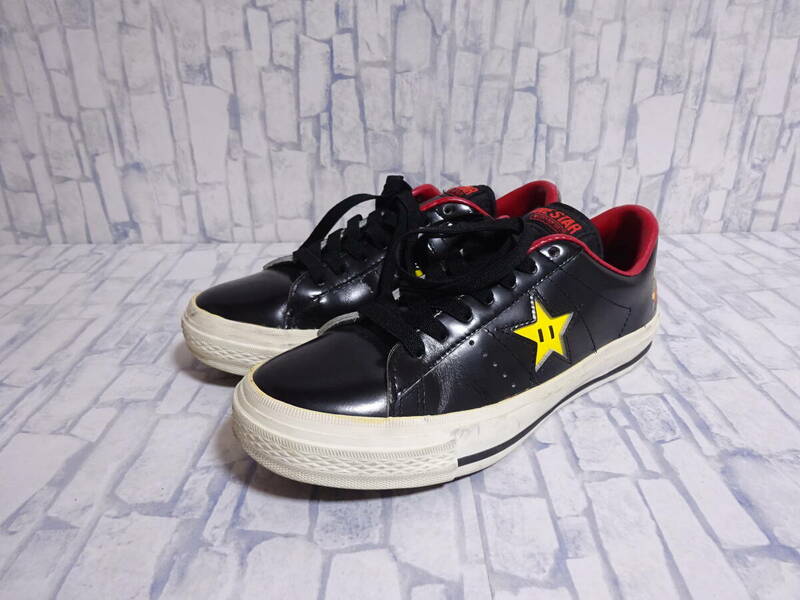 SUPER MARIO BROS. x CONVERSE ONE STAR スニーカー マリオ クッパ スター 黒 レディース 23.5cm US5 コンバース ワンスター 任天堂