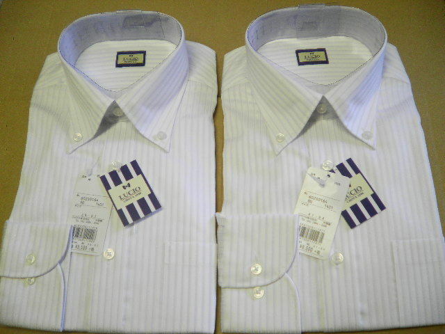 百貨店ブランド *LUCIO ルチオ/CHOYA1886*サイズ L 41-84*２枚組/綿100% 高級Yシャツ