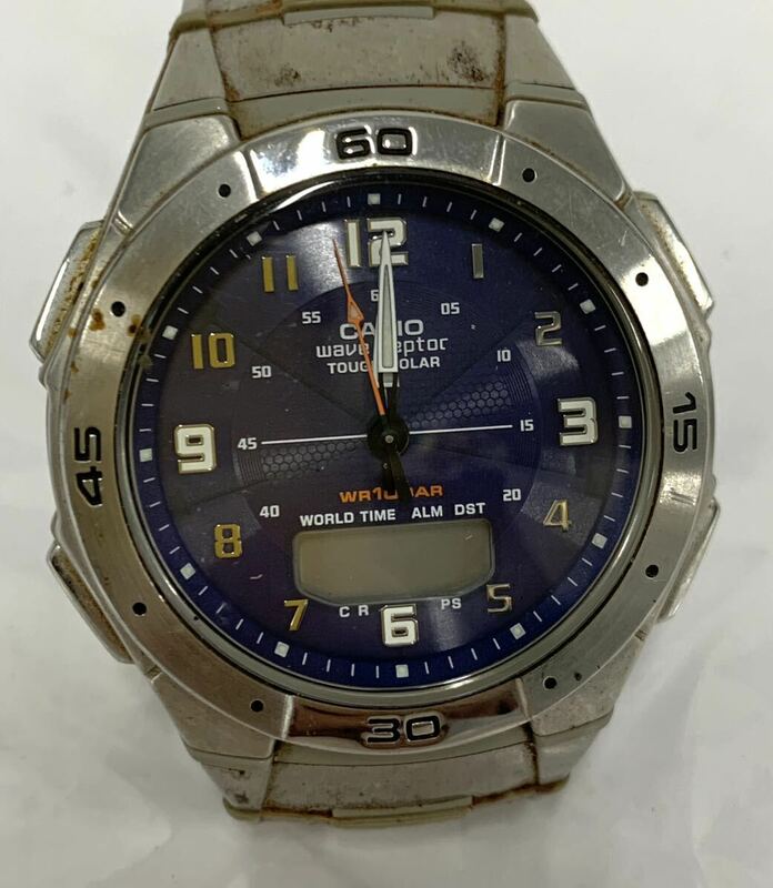 動作未確認 CASIO カシオ WAVE CEPTOR ウェーブセプター WVA-470 5052 現状品 ソーラー アナデジ デジアナ 腕時計 カg