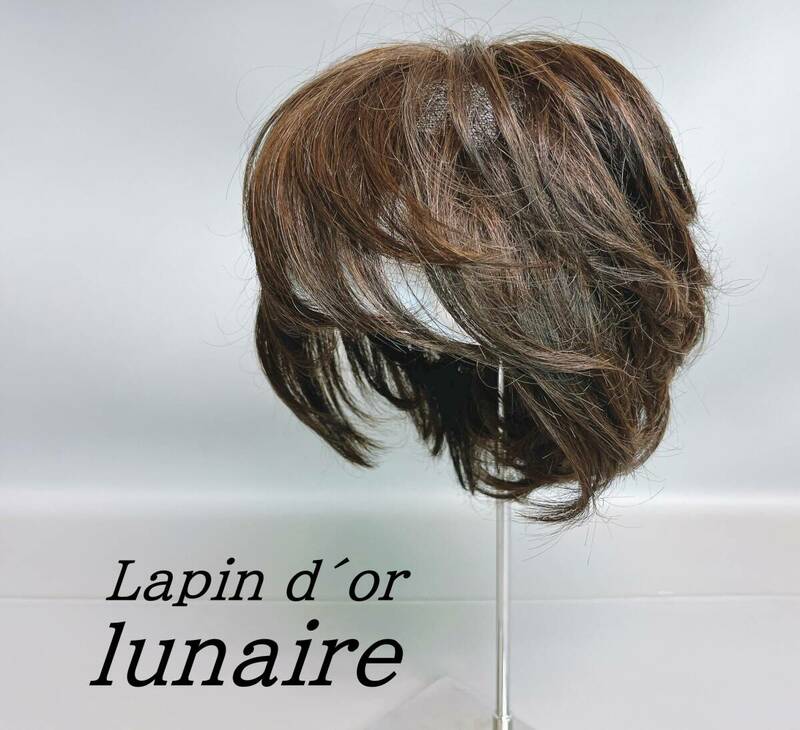美品 Lapin d´or lunaire ラパンドアール ショート ミドルショート 暗茶 ダークブラウン系 ウィッグ 型番0488 