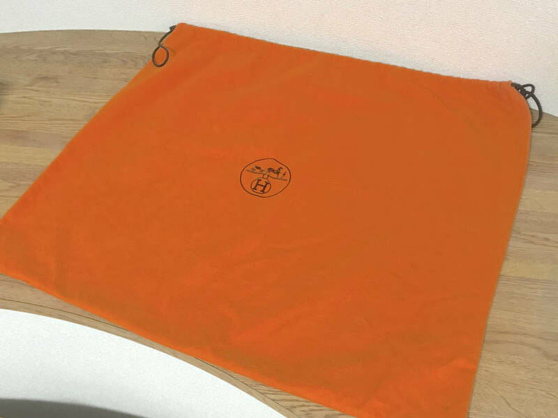 【超美品】本物 エルメス ガーデンパーティー の 保存袋 保存布 巾着袋　バッグ 布袋 保存用 オレンジ ツィリー ツイリー