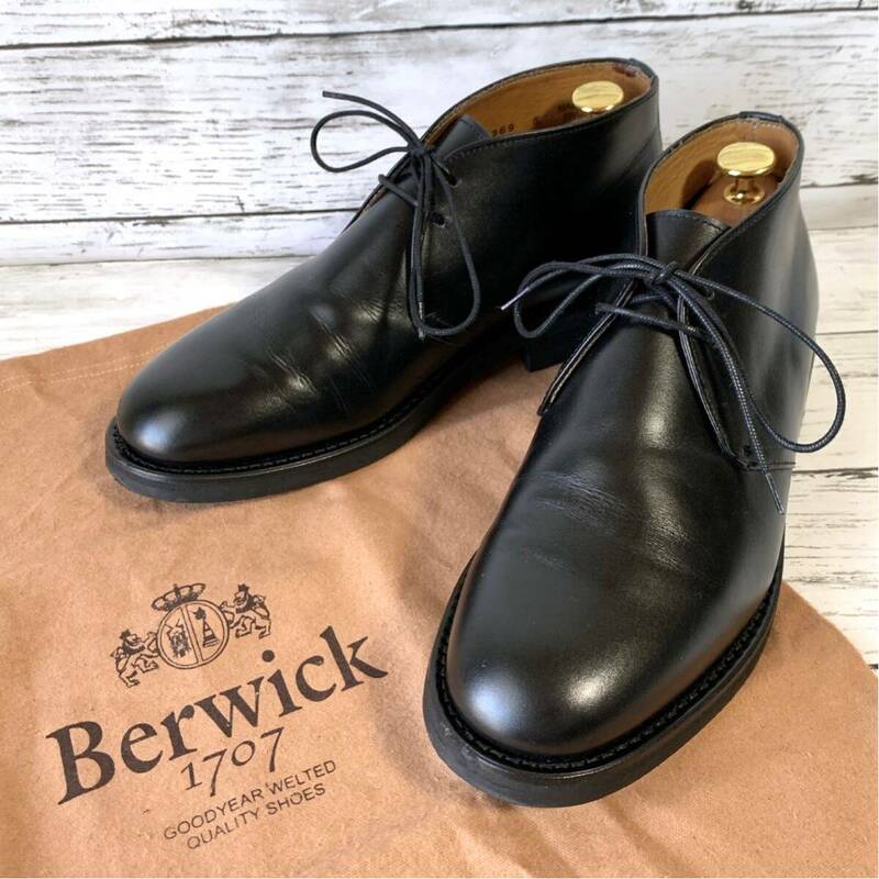 Berwick バーウィック 369 チャッカブーツ ダイナイトソール ブラック 黒 UK5/24.5cm