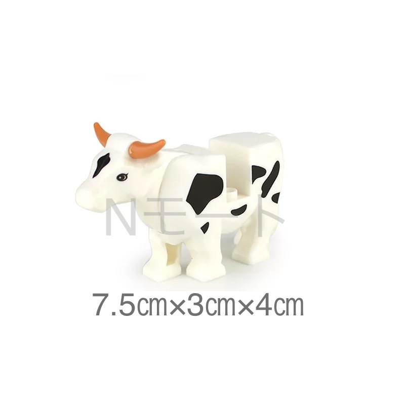 ☆国内発送☆　５体セット　レゴ　互換　動物ミニフィグ　牛　ウシ　ホルスタイン　乳牛　人形　家畜　牧場