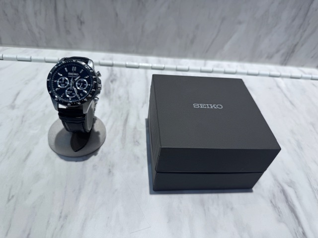 S6369 SEIKO セイコー 8T63-00D0 クォーツ クロノグラフ レザーベルト 腕時計 稼働品