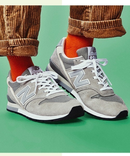 Z1067 New Balance ニューバランス スニーカー 996 25.0cm グレー ピッグスキン スエード メッシュアッパー CM996GR2 ESSENTIAL PACK