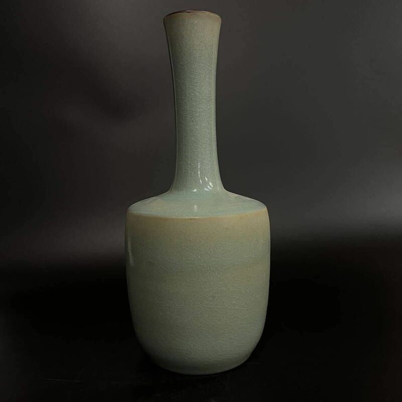 中国 花瓶 汝窯 天青釉 青磁 花瓶 花生 宋代 時代物