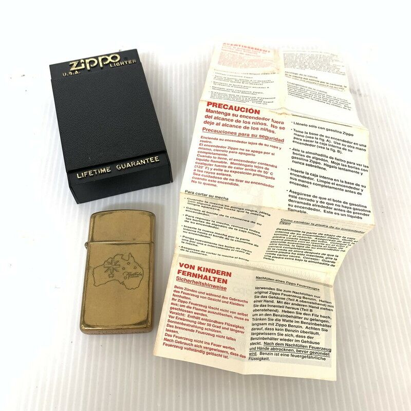 Zippo　ジッポオーストラリア ビンテージジッポ スリムジッポ 1932Zippo1989 中古(M0416-11)