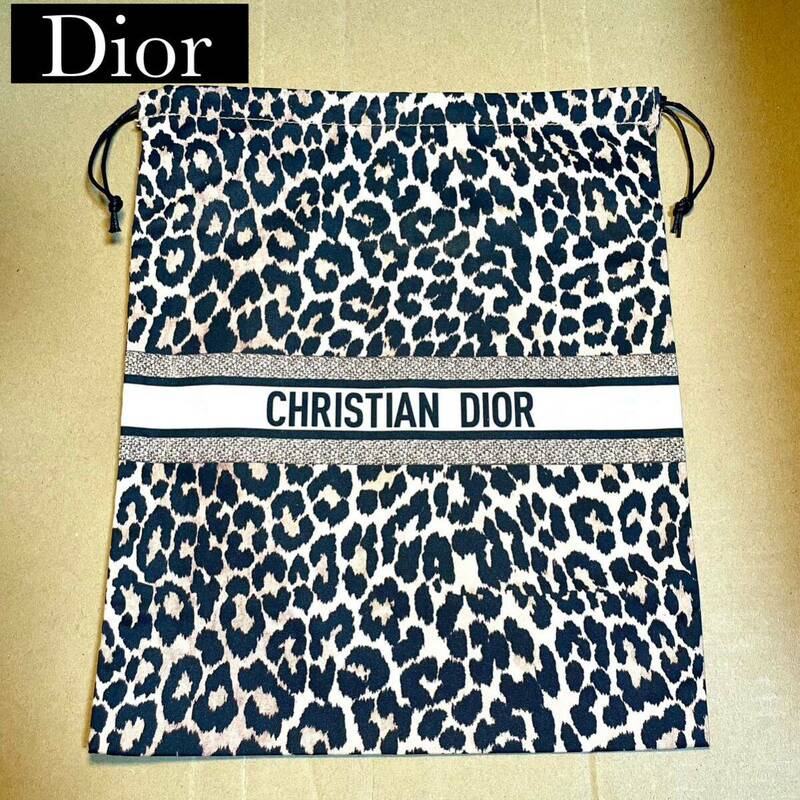 Christian Dior クリスチャンディオール 巾着　レオパード　豹柄　ヒョウ柄　ポーチ　小物入れ　ノベルティ　非売品 