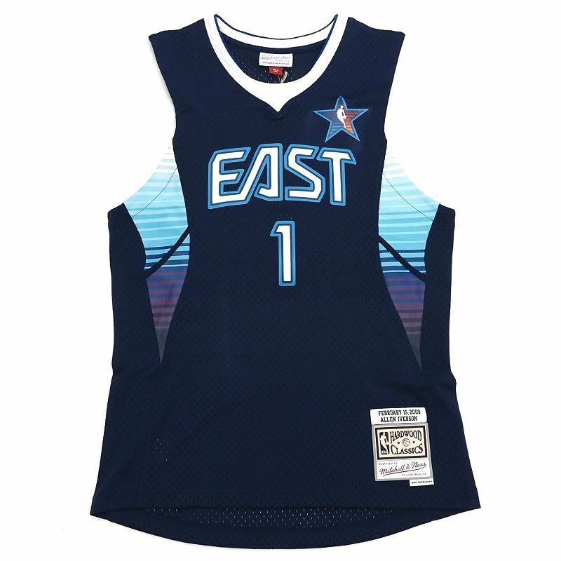 D0504SJ22 未使用品 Mitchell&Ness/アレンアイバーソン ユニフォーム【サイズ：M】ネイビー デトロイトピストンズ ミッチェルアンドネス 