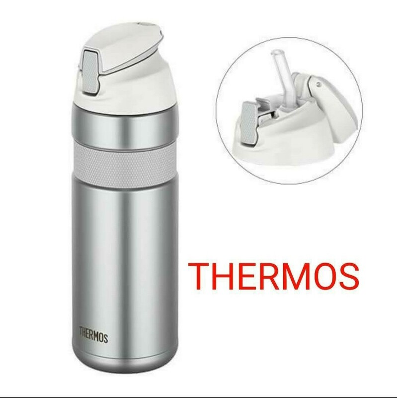 【新品】サーモス（THERMOS）真空断熱ストローボトル（自転車用設計）ホワイト