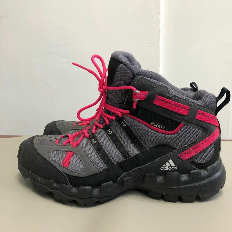 adidas アディダス トレッキングシューズ 24cm GORE-TEX アウトドアシューズ 登山靴 ブラック グレー ピンク EVO79 1006 08/11 ブーツ