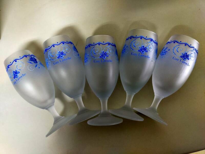 GuyLaroche　ギ・ラロッシュ　グラス 5個＋お皿のセット　洋食器　花柄