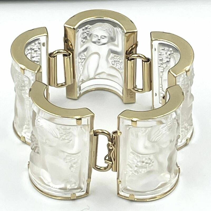 LALIQUE ラリック アンファン ブレスレット ヴィンテージ ケース付き 天使モチーフ Angel bracelet フランス製